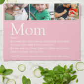 Moeder Definitie 9 Fotocollage Roze Theedoek (Gevouwen)