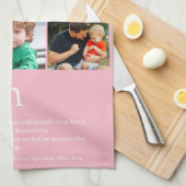 Moeder Definitie 9 Fotocollage Roze Theedoek (Quarter Fold)