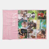 Moeder Definitie 9 Fotocollage Roze Theedoek (Horizontaal)