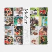 Moeder Definitie Citaat Familie Fotocollage Fleece Deken (Voorkant (Horizontaal))