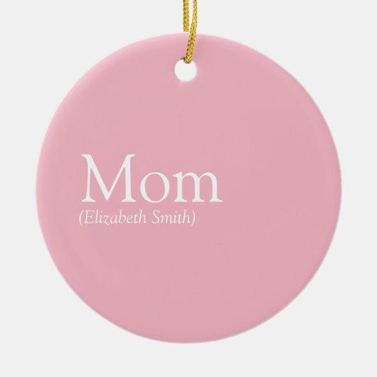 Moeder Definitie Citaat Roze Keramisch Ornament (Voorkant)