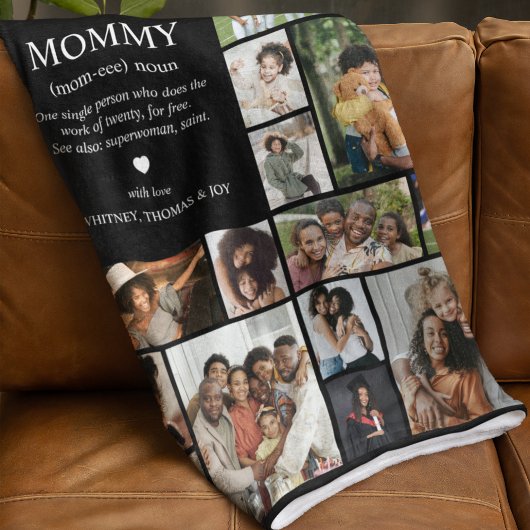 Moeder Definitie Foto Collage Fleece Deken