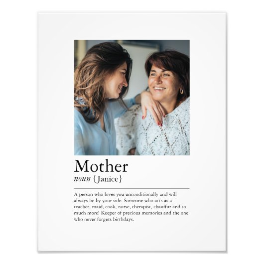 Moeder Definitie Foto Foto Afdruk (Voorkant)