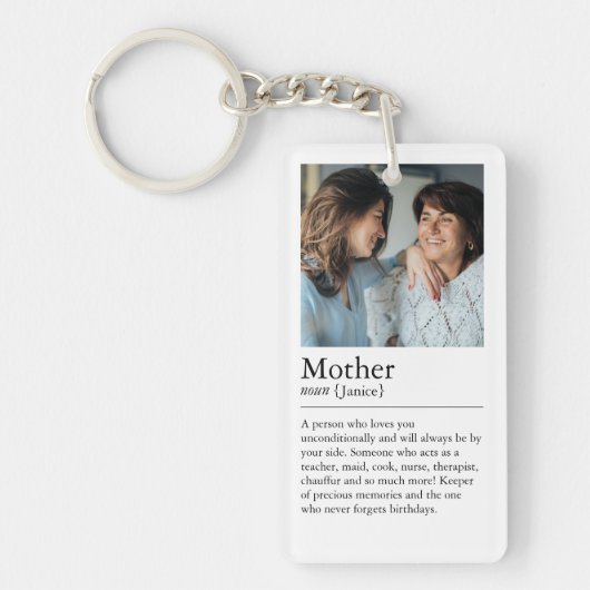 Moeder Definitie Foto Sleutelhanger (Voorkant)