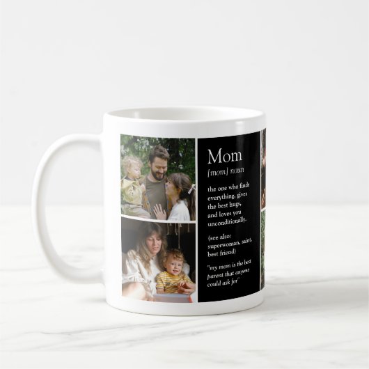 Moeder Definitie Grappig & oprechte aangepaste fot Koffiemok (Links)