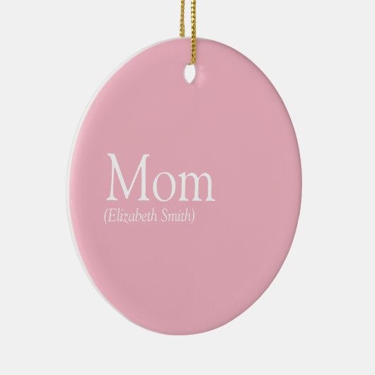 Moeder Definitie Quote Roze Keramisch Ornament (Rechts)