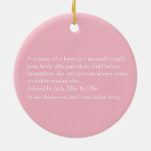 Moeder Definitie Quote Roze Keramisch Ornament (Achterkant)