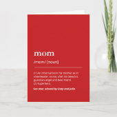 Moeder definitie Rood Modern Custom Kinder Namen Kaart (Voorkant)