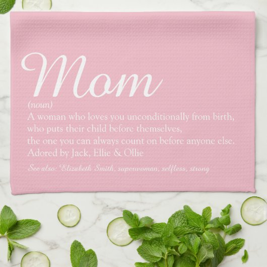 Moeder definitie script roze theedoek (Gevouwen)