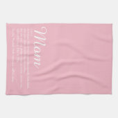 Moeder definitie script roze theedoek (Horizontaal)