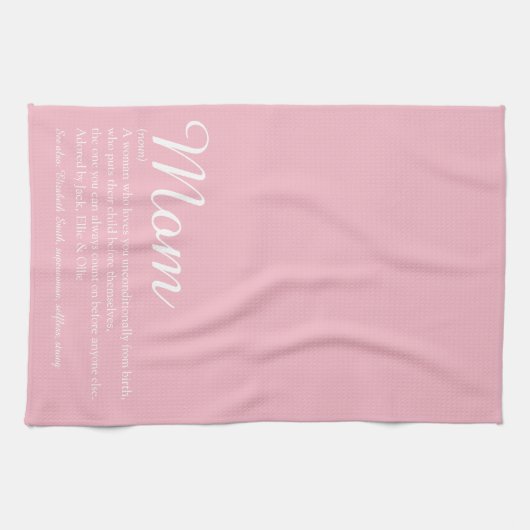 Moeder definitie script roze theedoek (Horizontaal)