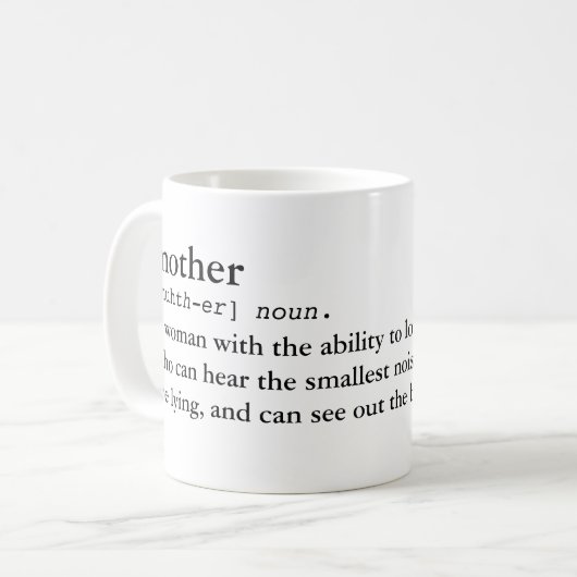 Moeder... Definitie van een mam Funny Mug Koffiemok (Voorkant links)