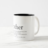 Moeder Definition Citaat Fun Black en White Tweekleurige Koffiemok (Voorkant rechts)