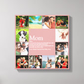 Moeder Definition Foto Collage Dusty Roos Canvas Afdruk (Voorkant)