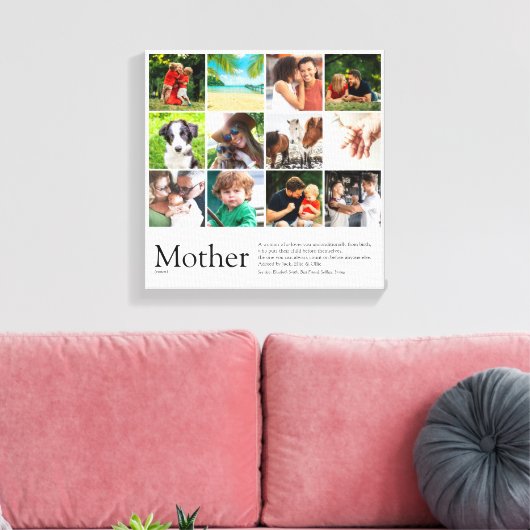 Moeder Definition Quote Foto Collage Canvas Afdruk (Insitu (Woonkamer))