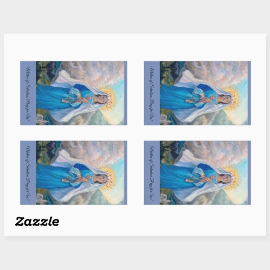 Moeder des Heils rechthoekige sticker (Vel)