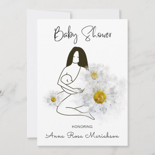 ** Moeder die Baby Daisy Flower Baby shower vastho Kaart (Voorkant)
