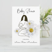 ** Moeder die Baby Daisy Flower Baby shower vastho Kaart (Staand voorkant)