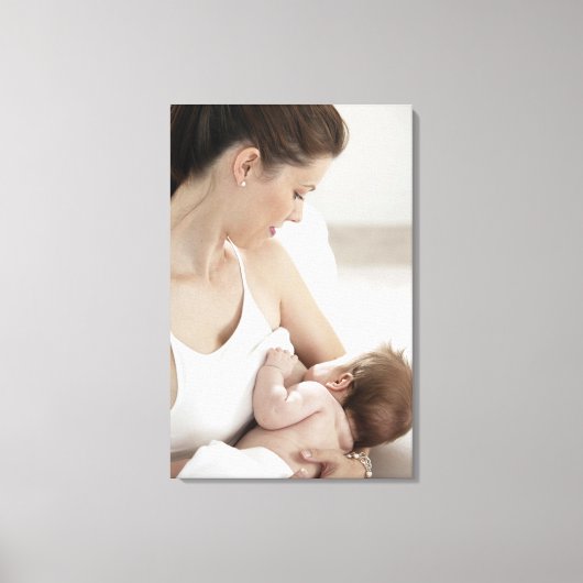 Moeder die borstvoeding geeft baby 2 canvas afdruk (Voorkant)
