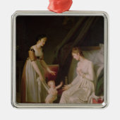 Moeder die borstvoeding geeft metalen ornament (Voorkant)