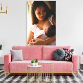 Moeder die borstvoeding geeft, pasgeboren canvas afdruk (Insitu (Woonkamer))