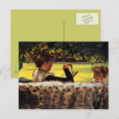 Moeder die haar kleine meisje leest briefkaart (Voorkant / Achterkant)