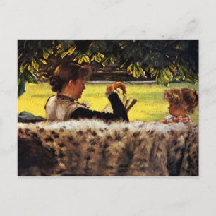 Moeder die haar kleine meisje leest briefkaart