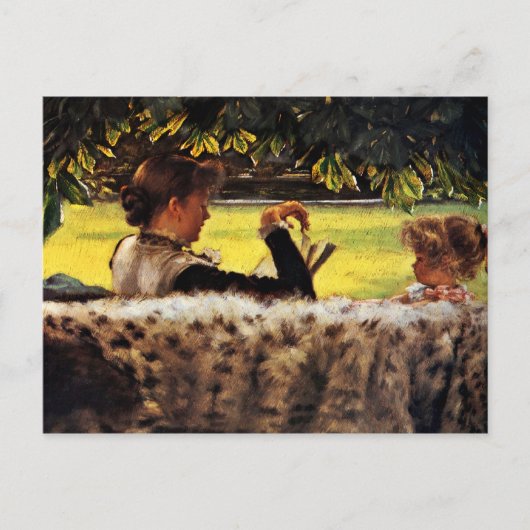 Moeder die haar kleine meisje leest briefkaart (Voorkant)