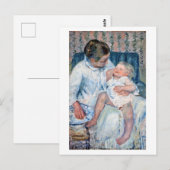 Moeder die haar slaperig kind, Cassatt, wil wassen Briefkaart (Voorkant / Achterkant)