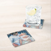 Moeder die haar slaperig kind, Cassatt, wil wassen Kartonnen Onderzetters (Insitu)