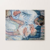 Moeder die haar slaperig kind, Cassatt, wil wassen Legpuzzel (Horizontaal)
