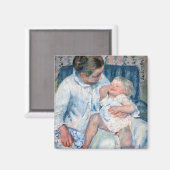 Moeder die haar slaperig kind, Cassatt, wil wassen Magneet (Voorkant / Achterkant)