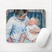 Moeder die haar slaperig kind, Cassatt, wil wassen Muismat (Met muis)