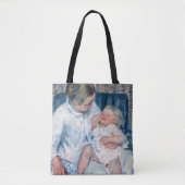 Moeder die haar slaperig kind, Cassatt, wil wassen Tote Bag (Voorkant)