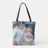 Moeder die haar slaperig kind, Cassatt, wil wassen Tote Bag (Achterkant)