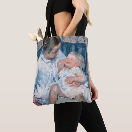 Moeder die haar slaperig kind, Cassatt, wil wassen Tote Bag (Dichtbij)