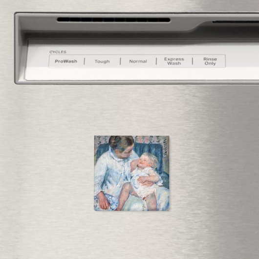 Moeder die haar slaperige kind gaat wassen, Cassat Magneet (Insitu (Vaatwasser))