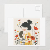 Moeder die haar zoon omhelst briefkaart (Voorkant / Achterkant)