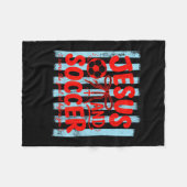 Moeder die Jezus en voetbal liefheeft geloof relig Fleece Deken (Voorkant (Horizontaal))