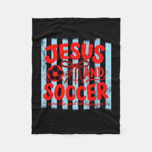 Moeder die Jezus en voetbal liefheeft geloof relig Fleece Deken (Voorkant)