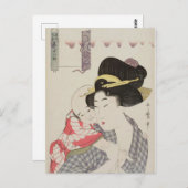 Moeder die kind draagt (Utamaro) Briefkaart (Voorkant / Achterkant)