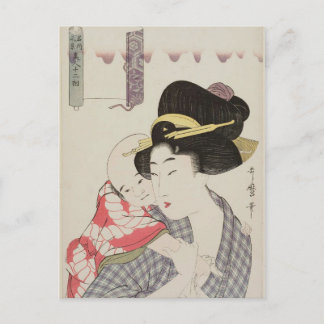 Moeder die kind draagt (Utamaro) Briefkaart