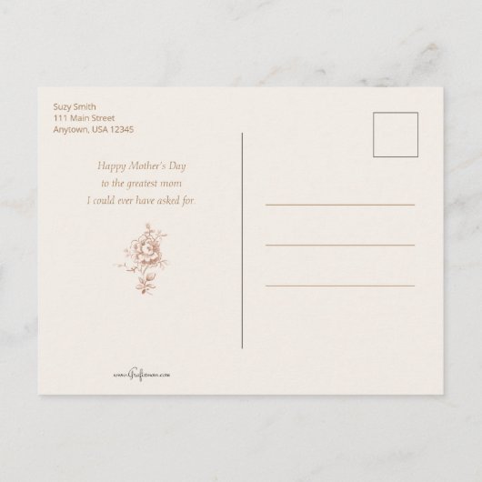  moeder die Piano speelt voor haar zoon Feestdagenkaart (Achterkant)