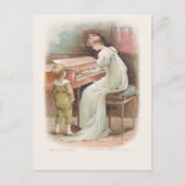  moeder die Piano speelt voor haar zoon Feestdagenkaart (Voorkant)