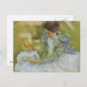 Moeder die speelt met haar kind. c.1897, Mary Cass Briefkaart (Voorkant / Achterkant)