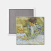 Moeder die speelt met haar kind. c.1897, Mary Cass Magneet (Voorkant / Achterkant)
