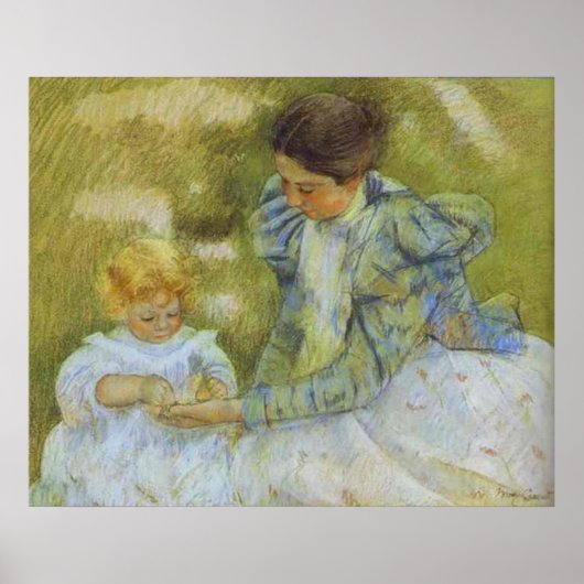 Moeder die speelt met haar kind. c.1897, Mary Cass Poster (Voorkant)
