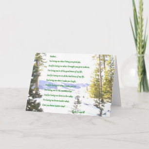 Moeder die van je houdt, wat voor Wenskaart? Kaart