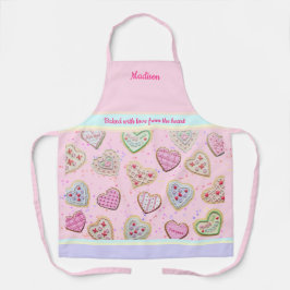 Moeder Dochter Aangepast hart Koekjes Pastel Apron Schort