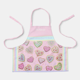 Moeder Dochter Aangepast hart Koekjes Pastel Apron Schort